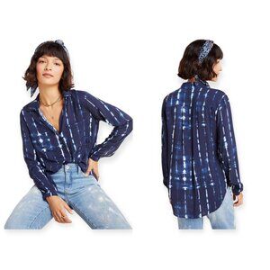 Anthropologie Cloth & Stone Robyn Tie-Dye Buttondown Shirt  - Size Large